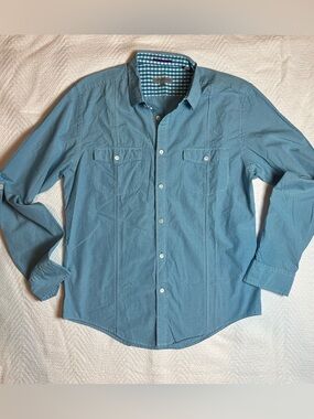 Ted Baker Button Down Preppy Casual Office Gingham Long Sleeve Shirt